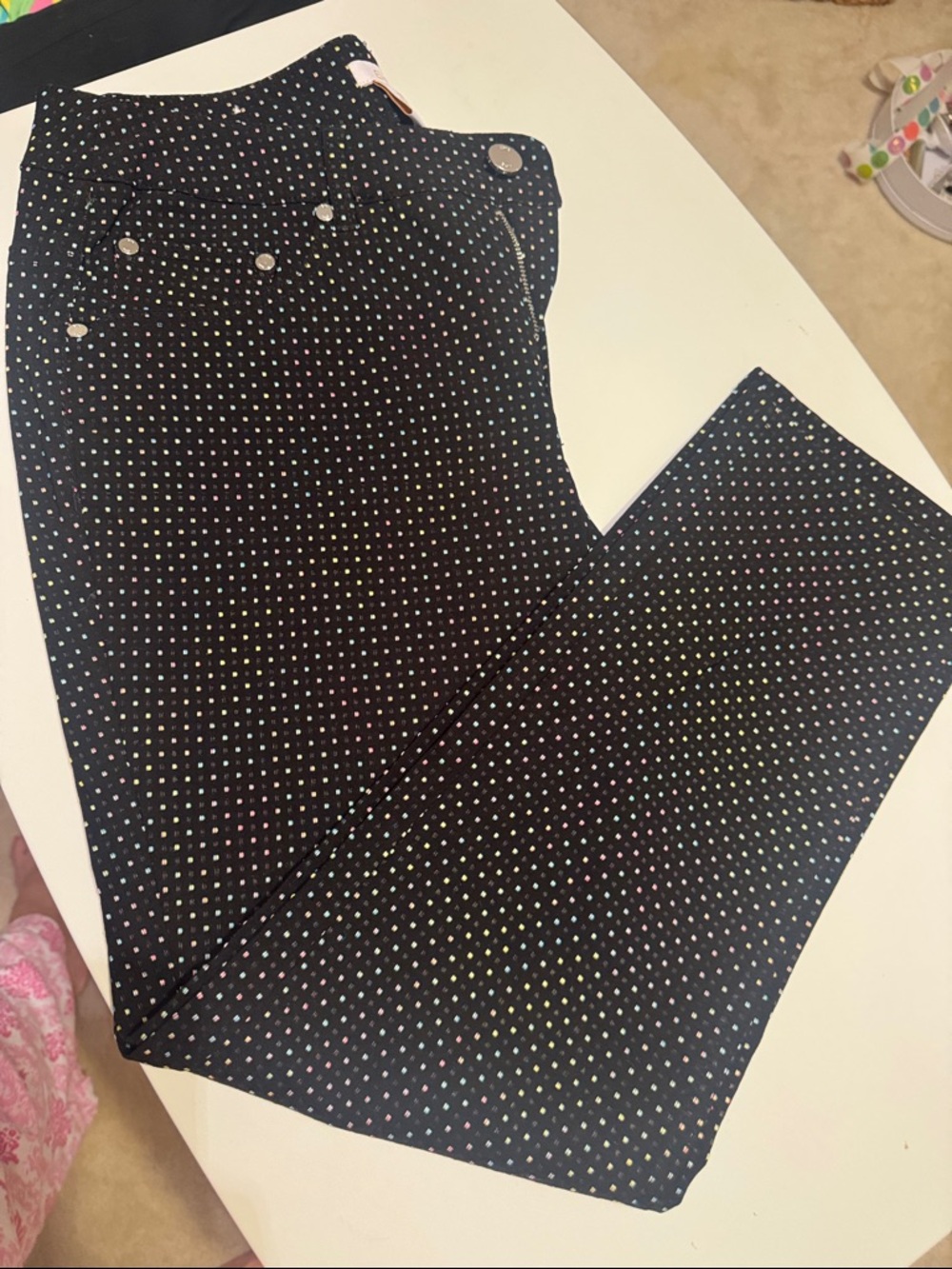 Black Polka Dot Cropped Jumpsuit